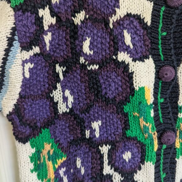 Vintage the eagle's eye Welch's Grape Jelly cardigan size S - Picture 4 of 6